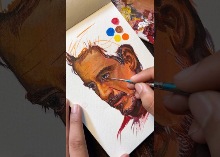 When tutorial meets vibe🐒 #thebhimsenart #art #painting #ironman #artist #portrait #tutorial
