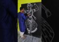 How to Draw Bharatanatyam Dancer 🤍 | Easy Chalk Art Shorts #shorts #art #artislife #artpractice