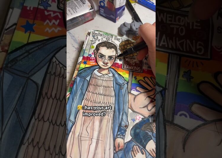 Subscribe if you think I improved 😋💫 #art #glowup #artist #beginner #sketchbook