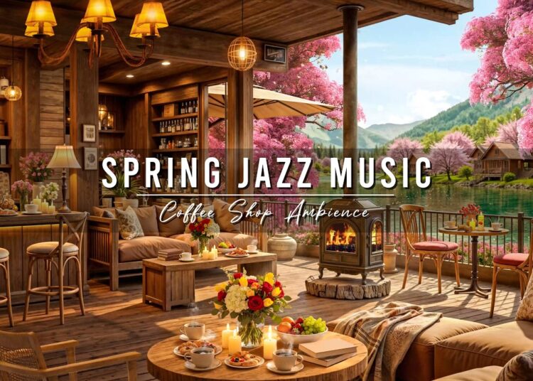 Jazz Relaxing Music for Work, Study 🌸 Cozy Spring Coffee Shop Ambience with Smooth Piano Jazz Music