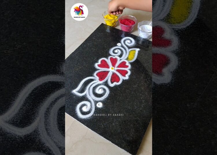 Simple Daily Use Rangoli 🌸✨ #shorts #youtube #subscribe #artist #rangoli #dailyrangoli