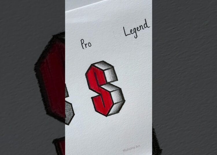How to draw letter ‘S’ #shorts #craft #art #drawing #crafts #satisfying