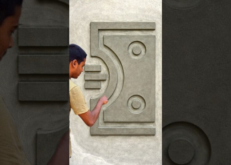 Unique Plaster Art for Cement 👌👍.#art #walldesing #housedesing .