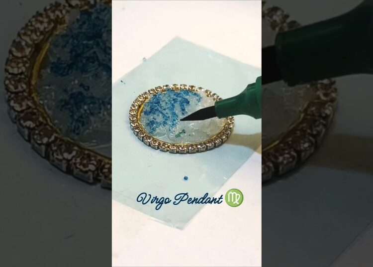 Virgo Resin Pendant ♍💙✨ #resin #artist #art #craft #handmade #virgo #youtubeshorts #diyprojects