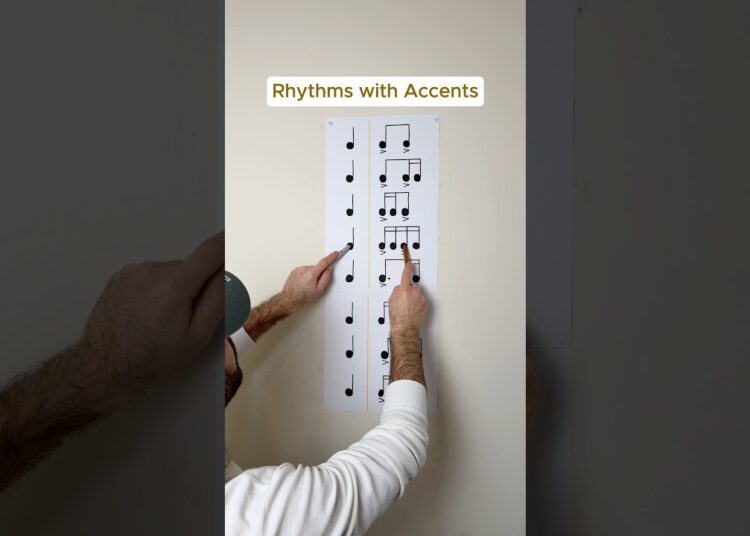 Tapping Popular Rhythms with Accents🪄 #music #musiclesson #musictutorial #learnmusic #rhythm