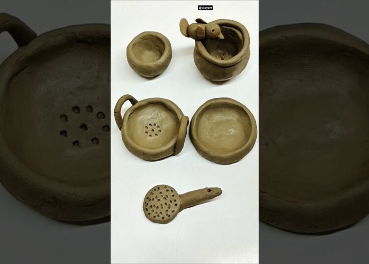 diy clay kitchen set❤🌿, #art #miniature #claycookware #kitchenset #claykitchenset #artist #clayart