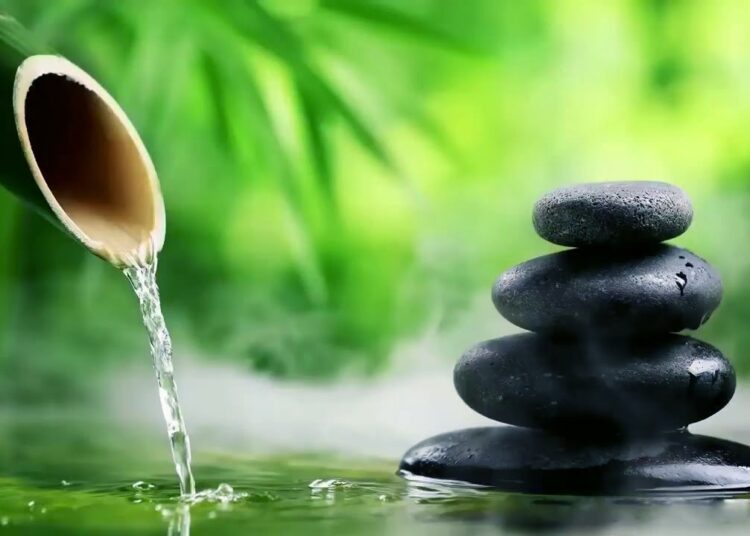 No Ads Relaxing Deep Sleep Music, Calming Piano Music 🌿 自然の音とともに音楽をリラックス バンブーウォーターファウンテン【癒し音楽BGM】