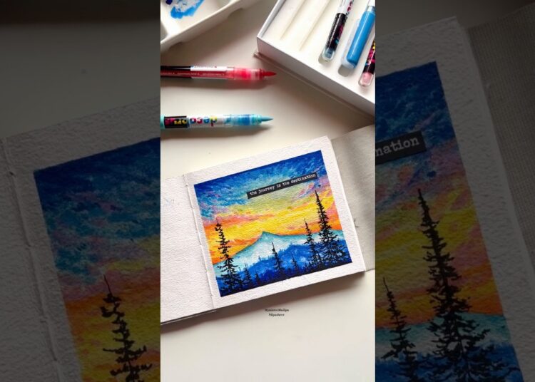 Paint simple sky with markers #art #artist #artshorts #artreels #artvideo #sketch #artcommunity