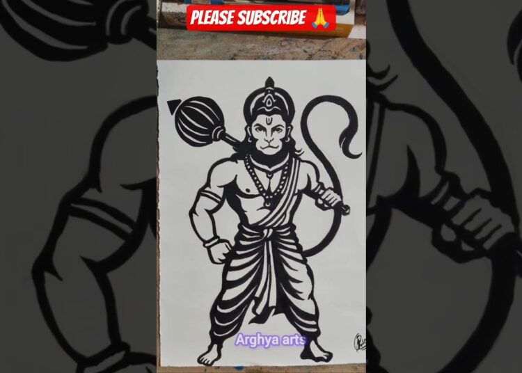 Hanuman Ji Drawing ❤️🙏 #art #artist #drawing #shortvideo #viralvideos #viralshorts ❤️🙏