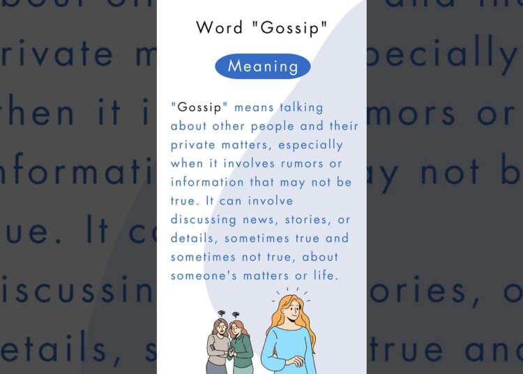 Word “Gossip” Meaning & Example Sentences #shorts #englishmeaning #englishvocabulary #vocabulary