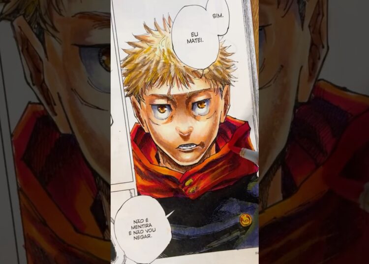 Coloring my Jujutsu Kaisen manga 🔥☠️ Guilty! #art #shorts #manga #jujutsukaisen