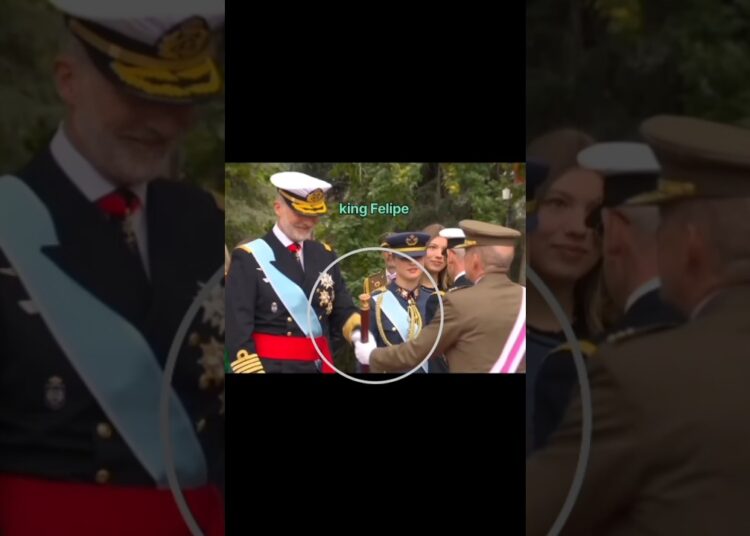 This officer gave the stick ✨ to king Felipe #royal #leonor #sofia #kingfelipe #training #new