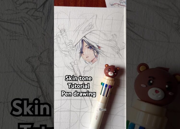 Pen drawing skin tone tutorial #art #pendrawing #anime #viral #tutorial #penart #short #fanart