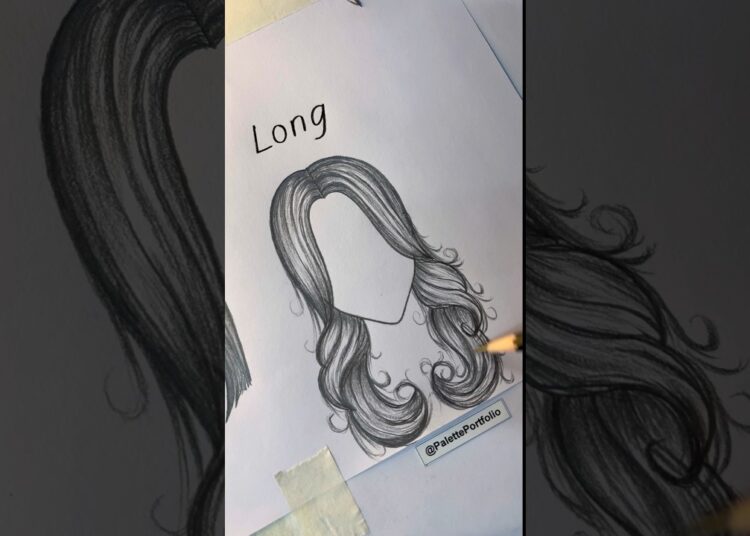 Hair drawing SHORT vs LONG #howtodraw #art #drawing #artist #shorts