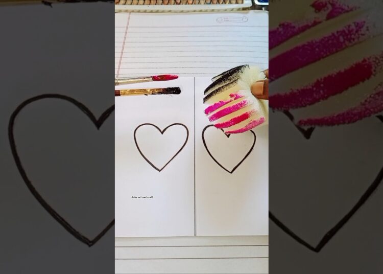 Satisfying heart😄 art with 🖤+💓  color#art#kuhuartandcraft#artist#creative#love
