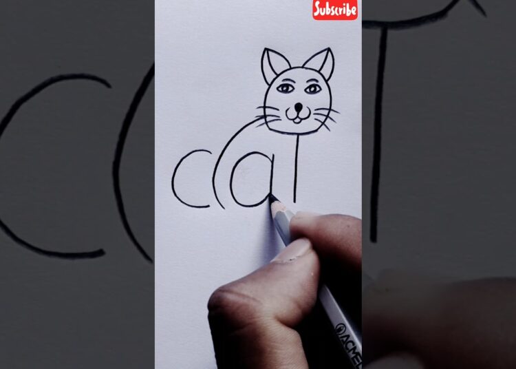 Cat Word Into Cat Art #drawing #art #pencildrawing #stepbystep #artist #tipsclub