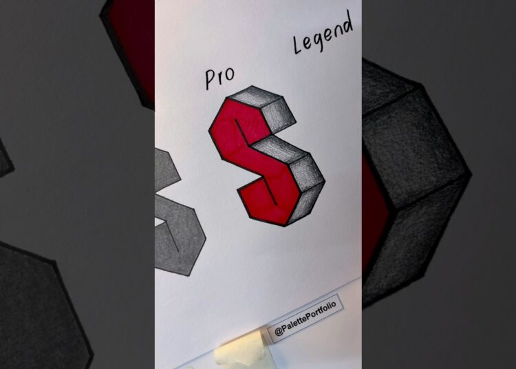 Letter “S” BEGINNERS to NORMAL #howtodraw #art #drawing #artist #shorts