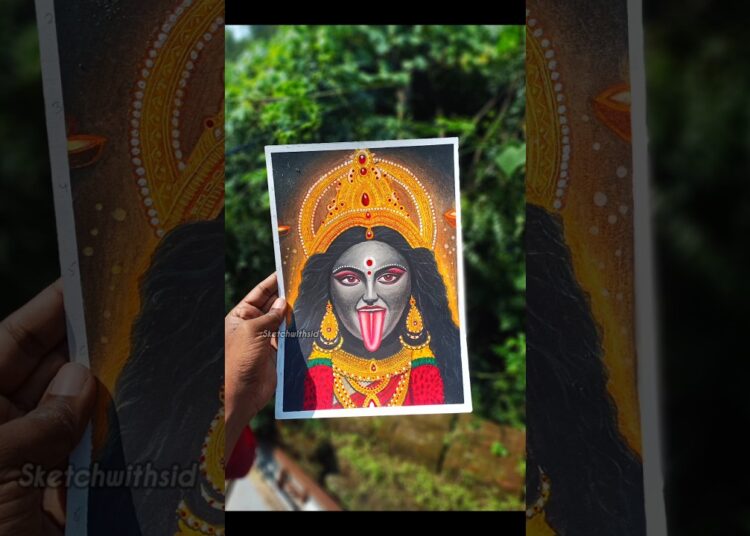 Maha Kali Drawing 😍 #art #mahakali #drawing #trending #artist #kalimaa #viralshort #sketchwithsid