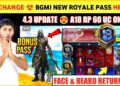 BIG CHANGES 😍 Bgmi 4.3 Update Royal Pass | A18 Bonus Pass | Bgmi New Royale Pass | A18 Royal Pass