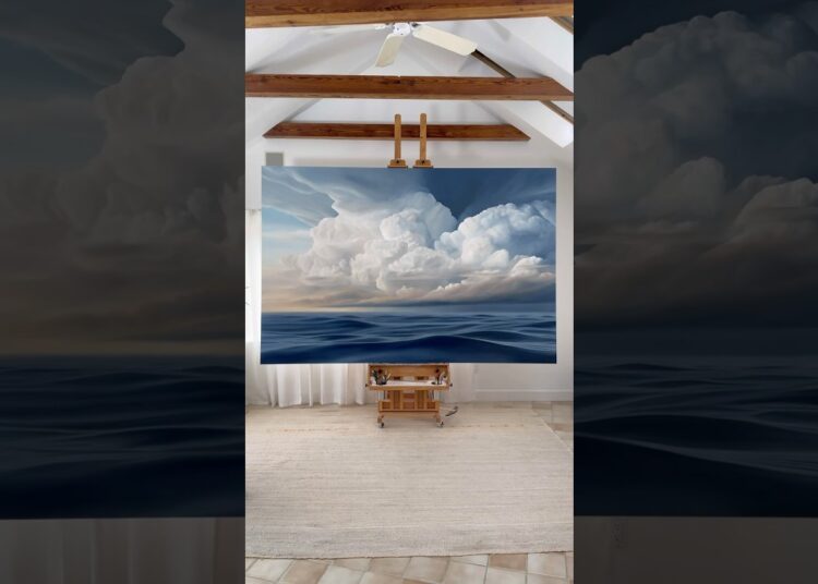 The biggest painting I’ve ever made!  76×114”  Oil on Linen.  #art #seascape #oilpainting #artist