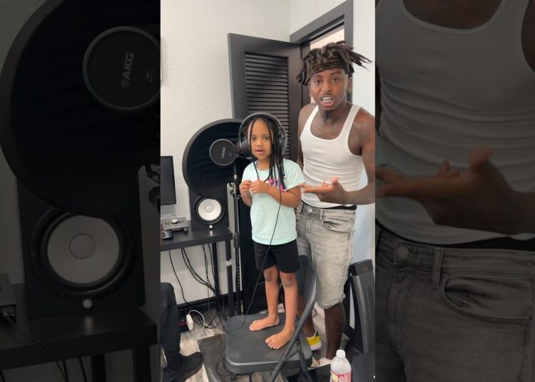 Londyn makes her first song in the studio #shorts