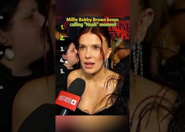 Millie Bobby Brown keeps calling Noah moment.#funny#MillieBobbyBrown#NoahSchnapp#celebrity#foryou