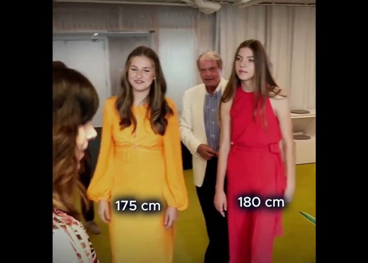 Height differences within the Spanish royal family.   #leonor #sofia  #royalfamily #princess