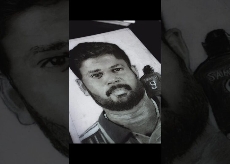 SanjuSamson pencil drawing🥰🌟|pencil art|kichuz arts|#art #artist #artwork #sanjusamson #t20worldcup