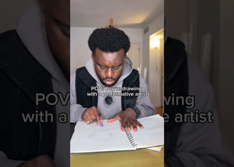 POV: You’re drawing with a performative artist #artist #artstudent #artschool #skit #relatable