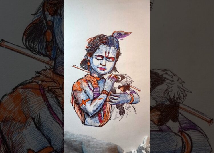 Why people hate good artists🥲#krishna #krishnaji  #drawing #painting #god