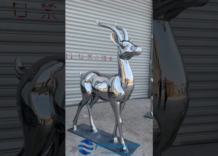 A Tibetan antelope sculpture made of stainless steel #skulpture #artists #metalsculpture #sculpture