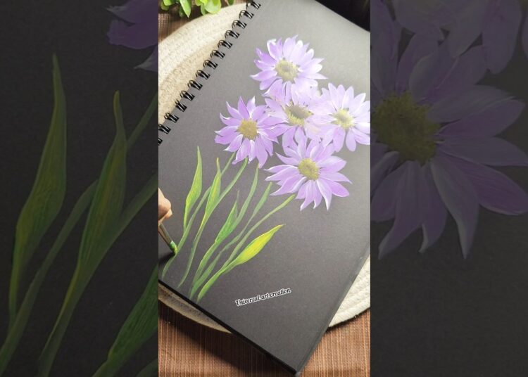 One stroke Painting 🎨🖌️#art#artist#diy #drawing #trending#painting#trendingshorts#shorts #flowers