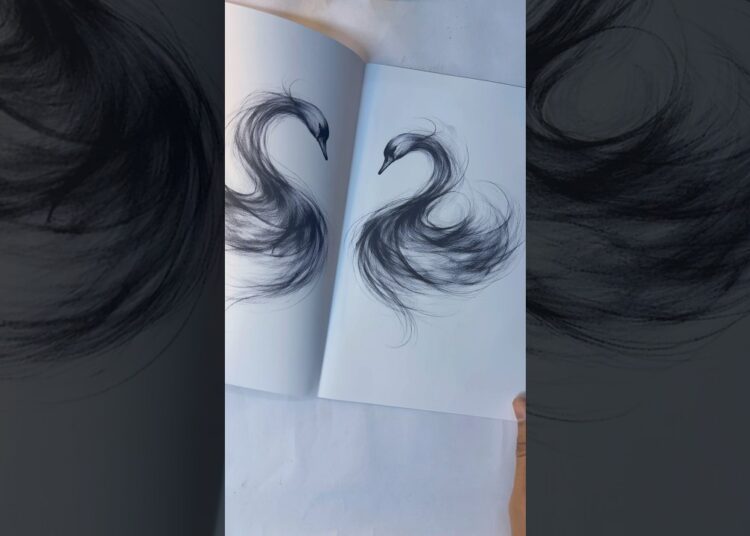 Swan drawing. THREAD ART #howtodraw #art #drawing #artist #shorts