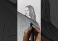 Long hair Girl Drawing 🩷#ytshorts #artist