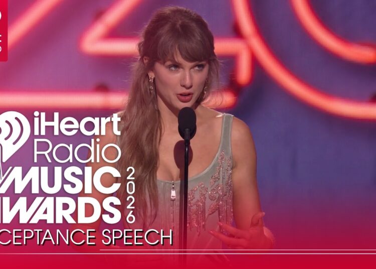 Taylor Swift Accepts The Artist Of The Year Award At The 2026 iHeartRadio Music Awards