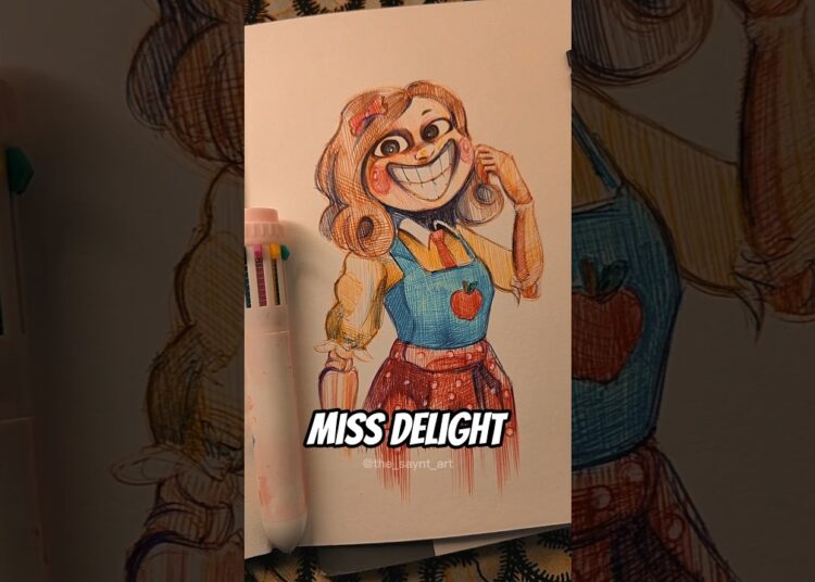 Drawing Miss Delight from PPT #art #sketch #artwork #sketchbook #foryou #fyp #poppyplaytime