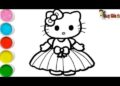 Easy Hello Kitty Drawing & Coloring for Kids| Fun Art Tutorial