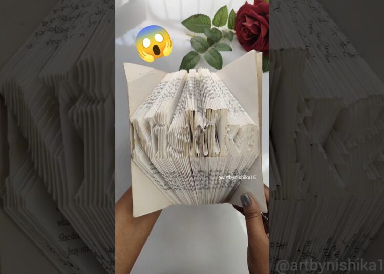 DIY Fold Book Art😍✨ #youtube #books #shorts #viral #trending #ytshorts #art #diy