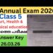 Class 5 Art, Health and physical education Annual exam 2026| Today Pe exam answer key #class5 #std5