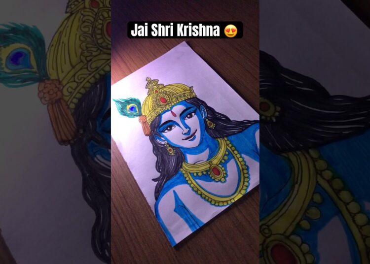 JAI SHREE “KRISHNA” ☺️🌸ART #shorts #ytshorts #artist #viralshort