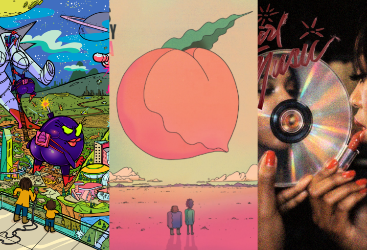 Split Image Of Cover Art For Flying Lotus; Gnarles Barkley; Ty Dolla $ign