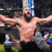 Braun Strowman looks on during SmackDown at Allstate Arena on April 4, 2025 in Rosemont, Illinois.