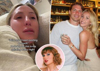 Alix Earle sobs over Taylor Swift song after seeing ex Braxton Berrios for first time since their breakup