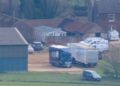 The huge mobile home was delivered on the back of a lorry
