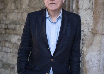 Royal biographer Andrew Lownie is photographed at the Oxford Literary Festival yesterday