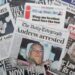 multiple british newspapers are displayed showing a front page image and accompanying story about andrew mountbatten windsor