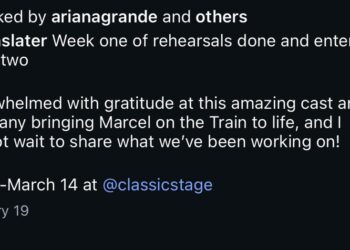 Ariana Grande's like on Ethan Slater's January 19 Instagram.