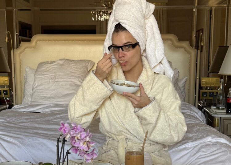 breakfast setting in a luxury hotel
