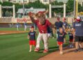 Roughriders fans and mascot