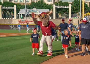 Roughriders fans and mascot